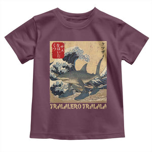 Funny Italian Brainrot Tralalero Tralala Shark Toddler T Shirt Japanese Art Gen Z Meme TS11 Maroon Print Your Wear