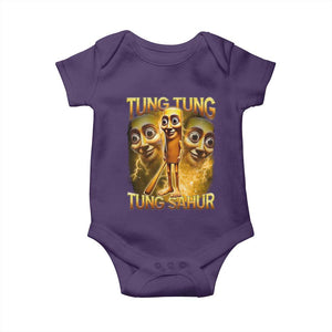 Funny Italian Brainrot Tung Tung Tung Sahur Baby Onesie Gen Z Meme TS11 Purple Print Your Wear