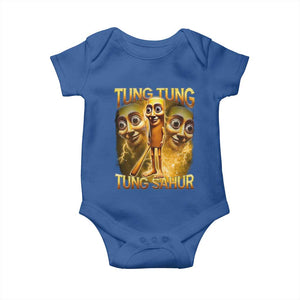 Funny Italian Brainrot Tung Tung Tung Sahur Baby Onesie Gen Z Meme TS11 Royal Blue Print Your Wear