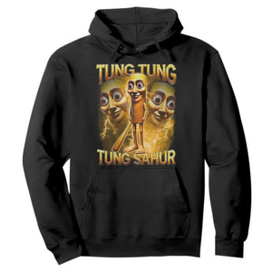 Funny Italian Brainrot Tung Tung Tung Sahur Hoodie Gen Z Meme TS11 Black Print Your Wear
