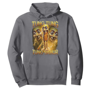 Funny Italian Brainrot Tung Tung Tung Sahur Hoodie Gen Z Meme TS11 Charcoal Print Your Wear