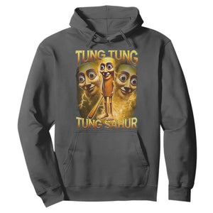 Funny Italian Brainrot Tung Tung Tung Sahur Hoodie Gen Z Meme TS11 Dark Heather Print Your Wear