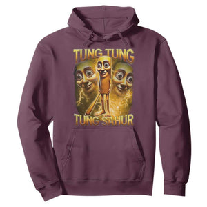 Funny Italian Brainrot Tung Tung Tung Sahur Hoodie Gen Z Meme TS11 Maroon Print Your Wear