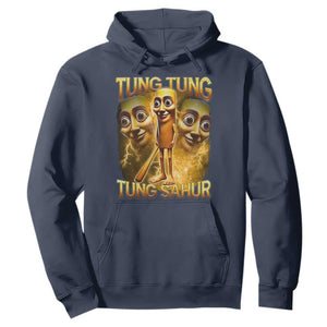 Funny Italian Brainrot Tung Tung Tung Sahur Hoodie Gen Z Meme TS11 Navy Print Your Wear