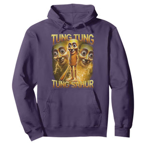 Funny Italian Brainrot Tung Tung Tung Sahur Hoodie Gen Z Meme TS11 Purple Print Your Wear