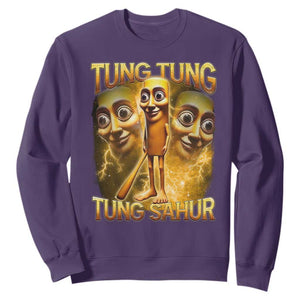 Funny Italian Brainrot Tung Tung Tung Sahur Sweatshirt Gen Z Meme TS11 Purple Print Your Wear