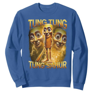 Funny Italian Brainrot Tung Tung Tung Sahur Sweatshirt Gen Z Meme TS11 Royal Blue Print Your Wear