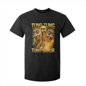 Funny Italian Brainrot Tung Tung Tung Sahur T Shirt For Kid Gen Z Meme TS11 Black Print Your Wear