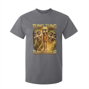 Funny Italian Brainrot Tung Tung Tung Sahur T Shirt For Kid Gen Z Meme TS11 Charcoal Print Your Wear