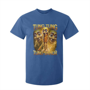 Funny Italian Brainrot Tung Tung Tung Sahur T Shirt For Kid Gen Z Meme TS11 Royal Blue Print Your Wear