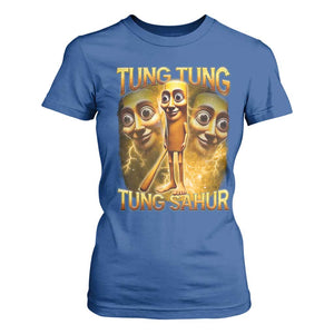 Funny Italian Brainrot Tung Tung Tung Sahur T Shirt For Women Gen Z Meme TS11 Royal Blue Print Your Wear