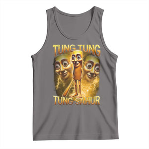 Funny Italian Brainrot Tung Tung Tung Sahur Tank Top Gen Z Meme TS11 Deep Heather Print Your Wear