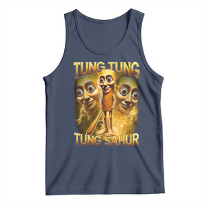 Funny Italian Brainrot Tung Tung Tung Sahur Tank Top Gen Z Meme TS11 Navy Print Your Wear