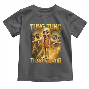 Funny Italian Brainrot Tung Tung Tung Sahur Toddler T Shirt Gen Z Meme TS11 Dark Heather Print Your Wear
