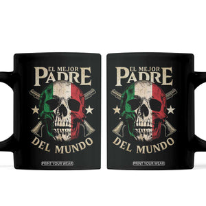 Funny Italian Dad Coffee Mug El Mejor Padre Del Mundo Skull Fathers Day TS11 Black Print Your Wear