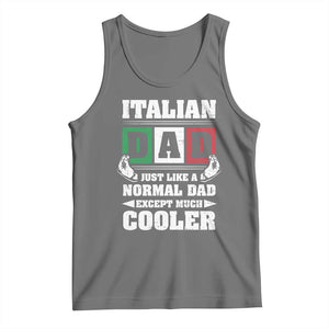 Funny Italian Dad Just Like A Normal Dad Except Much Cooler Tank Top Pinched Fingers Father's Day TS11 Black Heather Print Your Wear