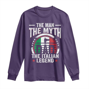Funny Italian Dad Long Sleeve Shirt The Man The Myth The Italian Legend TS11 Purple Print Your Wear