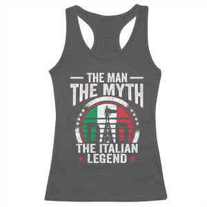 Funny Italian Dad Racerback Tank Top The Man The Myth The Italian Legend TS11 Dark Heather Print Your Wear