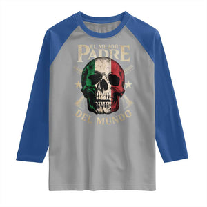 Funny Italian Dad Raglan Shirt El Mejor Padre Del Mundo Skull Father's Day TS11 Sport Gray Royal Print Your Wear