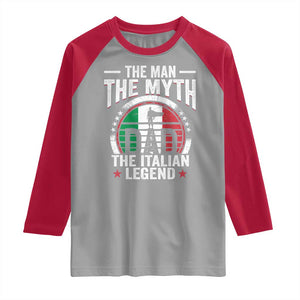 Funny Italian Dad Raglan Shirt The Man The Myth The Italian Legend TS11 Sport Gray Red Print Your Wear