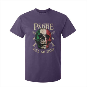 Funny Italian Dad T Shirt For Kid El Mejor Padre Del Mundo Skull Fathers Day TS11 Purple Print Your Wear