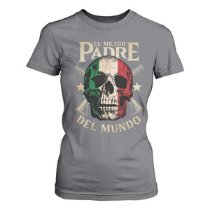 Funny Italian Dad T Shirt For Women El Mejor Padre Del Mundo Skull Fathers Day TS11 Charcoal Print Your Wear