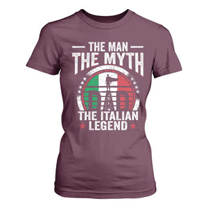 Funny Italian Dad T Shirt For Women The Man The Myth The Italian Legend TS11 Maroon Print Your Wear