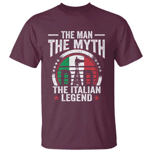 Funny Italian Dad T Shirt The Man The Myth The Italian Legend TS11 Maroon Print Your Wear