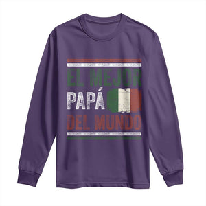 Funny Italian Dad The Best Father Of The World Long Sleeve Shirt El Mejor Papa Del Mundo TS11 Purple Print Your Wear