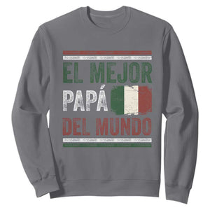 Funny Italian Dad The Best Father Of The World Sweatshirt El Mejor Papa Del Mundo TS11 Charcoal Print Your Wear