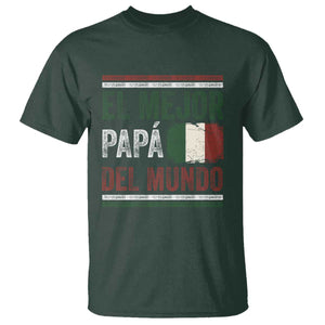 Funny Italian Dad The Best Father Of The World T Shirt El Mejor Papa Del Mundo TS11 Dark Forest Green Print Your Wear