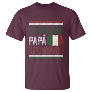 Funny Italian Dad The Best Father Of The World T Shirt El Mejor Papa Del Mundo TS11 Maroon Print Your Wear