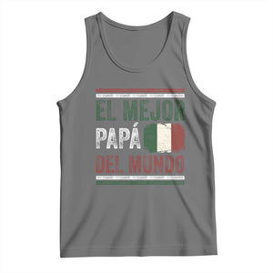 Funny Italian Dad The Best Father Of The World Tank Top El Mejor Papa Del Mundo TS11 Black Heather Print Your Wear