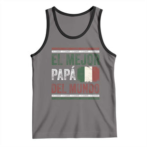 Funny Italian Dad The Best Father Of The World Tank Top El Mejor Papa Del Mundo TS11 Deep Heather Black Print Your Wear