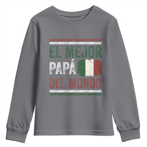 Funny Italian Dad The Best Father Of The World Youth Sweatshirt El Mejor Papa Del Mundo TS11 Charcoal Print Your Wear