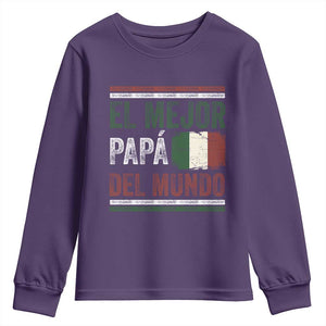 Funny Italian Dad The Best Father Of The World Youth Sweatshirt El Mejor Papa Del Mundo TS11 Purple Print Your Wear