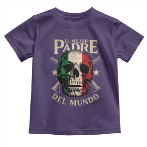 Funny Italian Dad Toddler T Shirt El Mejor Padre Del Mundo Skull Father's Day TS11 Purple Print Your Wear