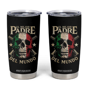 Funny Italian Dad Tumbler Cup El Mejor Padre Del Mundo Skull Fathers Day TS11 Black Print Your Wear
