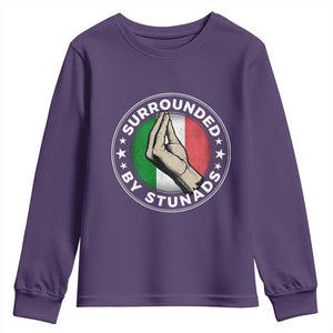 Funny Italian Slang Youth Sweatshirt Surrounded By Stunads Che Vuoi TS11 Purple Print Your Wear