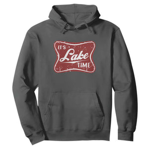 Funny It's Lake Time Hoodie Lake Life Summer Vacation TS11 Dark Heather Print Your Wear