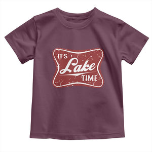 Funny It's Lake Time Toddler T Shirt Lake Life Summer Vacation TS11 Maroon Print Your Wear