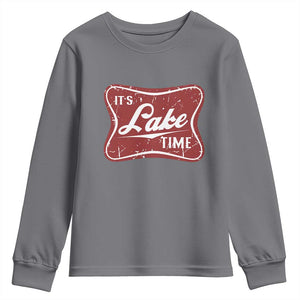 Funny It's Lake Time Youth Sweatshirt Lake Life Summer Vacation TS11 Charcoal Print Your Wear