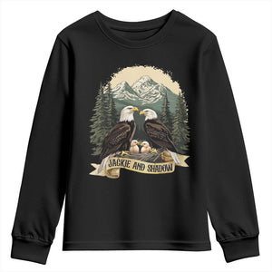Funny Jackie And Shadow Eagle Family Matching Youth Sweatshirt Eagle Lover TS11 Black Print Your Wear