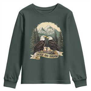 Funny Jackie And Shadow Eagle Family Matching Youth Sweatshirt Eagle Lover TS11 Dark Forest Green Print Your Wear