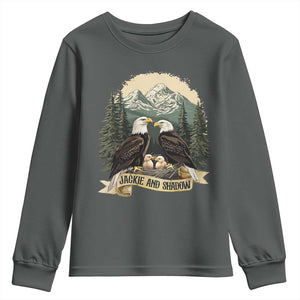 Funny Jackie And Shadow Eagle Family Matching Youth Sweatshirt Eagle Lover TS11 Dark Heather Print Your Wear