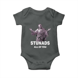 Funny Jesus Baby Onesie Stunads All Of You TS02 Dark Heather Print Your Wear