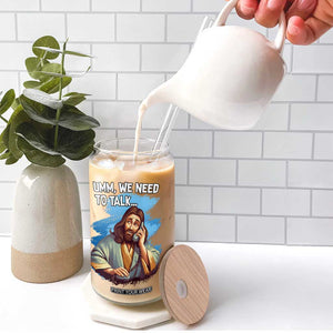 Funny Jesus Glass Can We Need To Talk Christian Religious Meme TS02 Print Your Wear