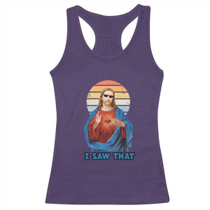 Funny Jesus Racerback Tank Top I Saw That Christian Religious Meme Retro TS02 Purple Print Your Wear