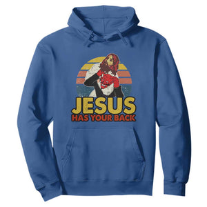 Funny Jesus Satan Meme Hoodie Has Your Back Jiu Jitsu Retro Religious Christian TS02 Royal Blue Print Your Wear