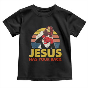 Funny Jesus Satan Meme Toddler T Shirt Has Your Back Jiu Jitsu Retro Religious Christian TS02 Black Print Your Wear